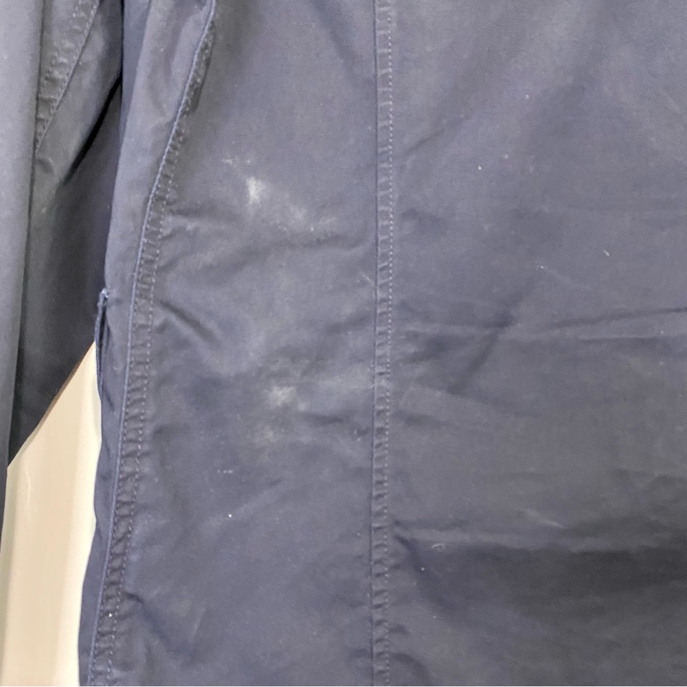 J. Crew Women’s Lightweight Military Style Hooded Jacket Navy Blue Small FLAW - Picture 9 of 10